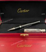 High Quality Clone Cartier Santos Rollerball Silver and Black Pen